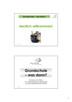 Grundschule &ndash; was dann? - Elternstiftung Baden-W&uuml;rttemberg