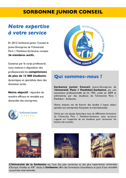Plaquette SJC - Sorbonne Junior Conseil