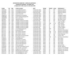 Horaire des examens - Automne 2014
