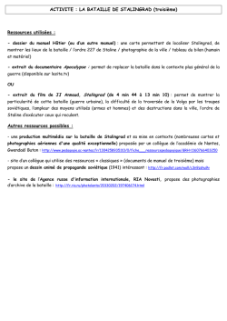 proposition activit&eacute; Stalingrad-troisi&egrave;me - missiontice.ac