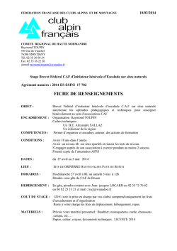 FICHE DE RENSEIGNEMENTS