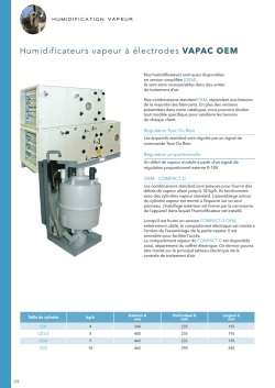 Humidificateurs vapeur &agrave; &eacute;lectrodes VAPAC OEM