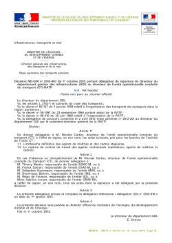 Infrastructures, transports et mer D&eacute;cision ND-GDI