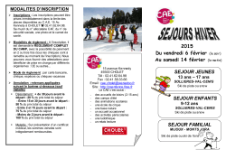 Brochure ski 2015 - Le Comité Animation Enfance