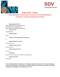 2V423 - Bienvenue sur le site de la Licence Sciences de la Vie