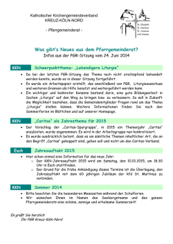 Was gibt's Neues aus dem Pfarrgemeinderat - Kreuz-Koeln-Nord