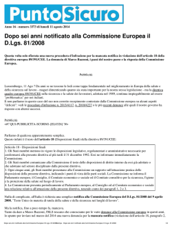 Dopo sei anni notificato alla Commissione Europea il