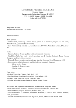 Letteratura francese III (12cfu) a.a. 2014-2015