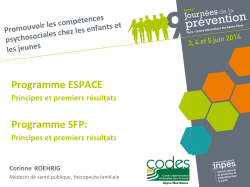 Programme ESPACE Programme SFP: