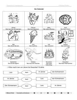 Deutsch als Fremdsprache A1 ©Michael Peitler Der Kalender