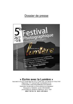 Dossier de presse - Festival Photographique de Roquebrune sur