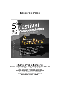 Dossier de presse - Festival Photographique de Roquebrune sur