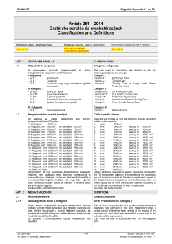 FIA Technikai Szab&aacute;lyok 251.fejezet