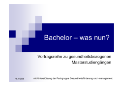 Bachelor – was nun? - Hochschule Magdeburg-Stendal