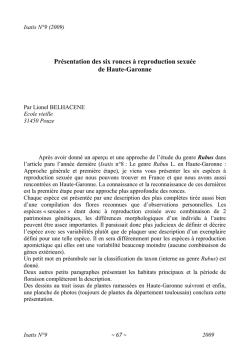Présentation des six ronces à reproduction sexuée de