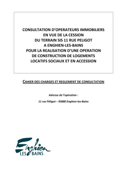 Dossier de consultation - 11 rue P&eacute;ligot - Enghien-les