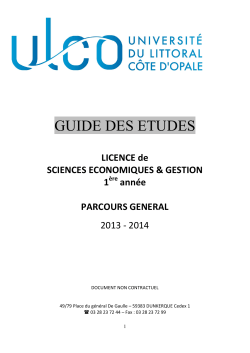 Guide des études Sciences économiques et gestion