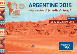Dossier de pr&eacute;sentation Troph&eacute;e Roses des Andes 2015
