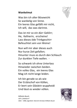 Wankelmut Was bin ich alter Bösewicht So wankelig - Poesiepfad