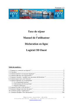 Taxe de s&eacute;jour - Office de tourisme de S&egrave;te