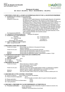 Fiche de donn&eacute;es de S&eacute;curit&eacute;