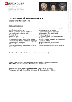 OCCASIONEN/ R&Auml;UMUNGSVERKAUF occasions/ liquidations