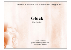 Gl&uuml;ck - Was ist das?