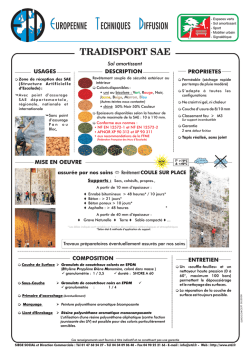 Fiche technique int&eacute;grale TRADISPORT SAE