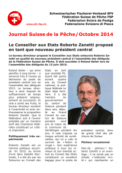 Journal Suisse de la Pêche/Octobre 2014