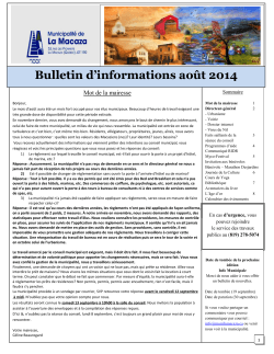 Bulletin municipal - Municipalité de La Macaza