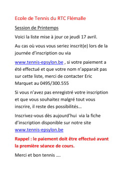 Ecole de Tennis du RTC Fl&eacute;malle
