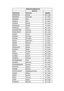 SPRECHSTUNDENLISTE 2014/15 Nachname Vorname Tag/Std