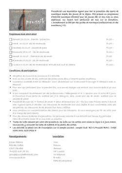 Prussik programme hiver 2014-2015
