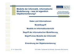 Informatische Modellierung, Modelle der Informatik - was ist OO?