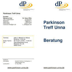 Was ist Parkinson - Parkinson Treff Unna, Deutsche Parkinson