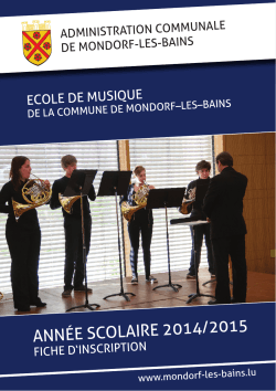 ANNÉE SCOLAIRE 2014/2015 - Mondorf-les