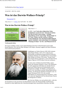 Was ist das Darwin-Wallace-Prinzip?