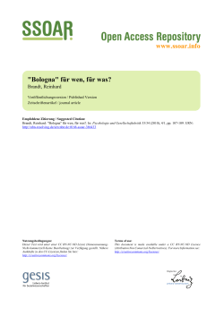 www.ssoar.info "Bologna" für wen, für was?