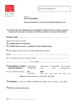 fiche de reglement et lettre de candidature 2014