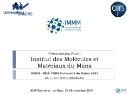 IMMM-le Mans - Science des Polym&egrave;res : Etat des lieux et