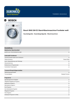 Produktdatenblatt Bosch WAS 284 E3 Stand - Euronics