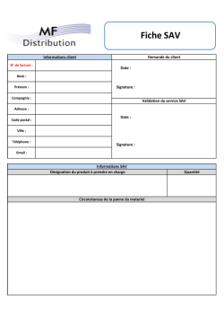 Fiche SAV - Eclairage Led