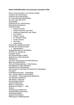 INHALTSVERZEICHNIS Johannisburger Heimatbrief 1996 Was mir