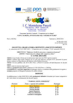 graduatoria definitiva esperti PON 2013-14
