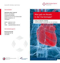 Was gab es Neues in der Kardiologie? - DRK Kliniken Berlin