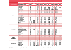 HORAIRES 2014 - 2015