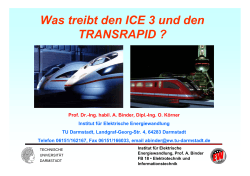 Was treibt den ICE 3 und den TRANSRAPID ? - Institut für