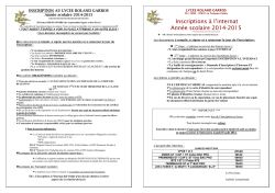 Inscriptions Internat - Lyc&eacute;e Roland Garros
