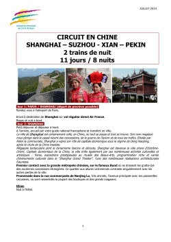 Descriptif Chine 2015 - Amicale du Personnel du CHRU de Tours