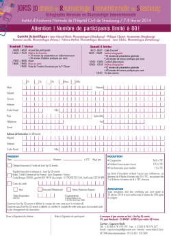 JORIS JOurn&eacute;esde rhumatologie Interventionnelle de